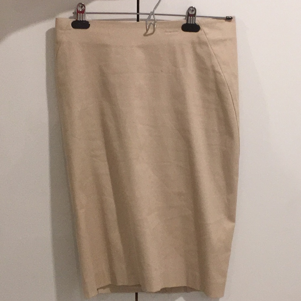 Nude Midi Pencil Shirt